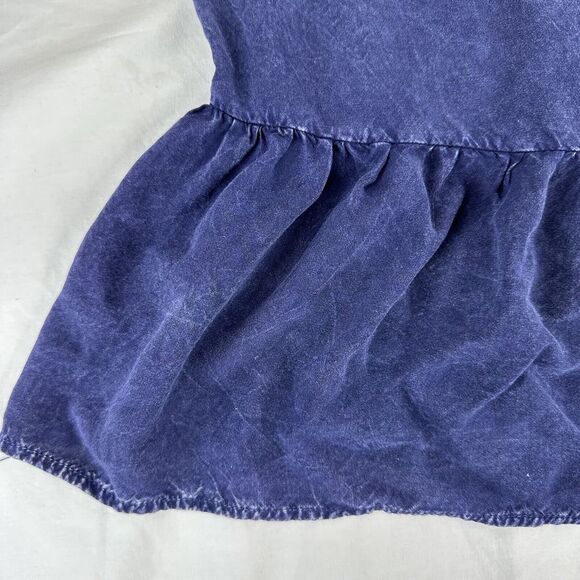 Urban Outfitters PINS & NEEDLES Women's Navy M Sleeveless Plunge Back Peplum Top - Picture 4 of 7